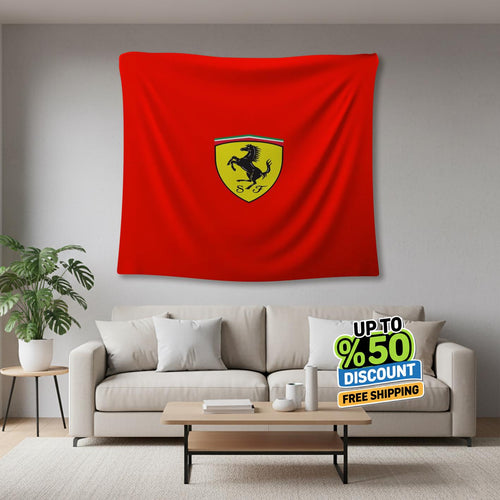 Ferrari F1 Rug, Ferrari Tapestry: Car Lover's Woven Wall Art