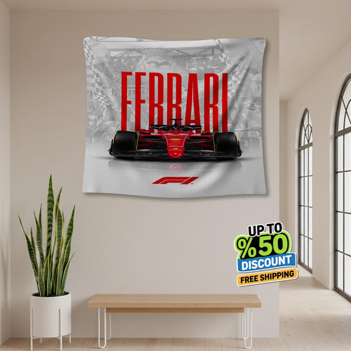 Ferrari F1 Rug Ferrari F1 Car Tapestry: Modern Automotive Wall