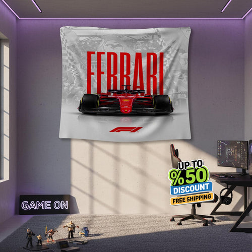 Ferrari F1 Rug Ferrari F1 Car Tapestry: Modern Automotive Wall