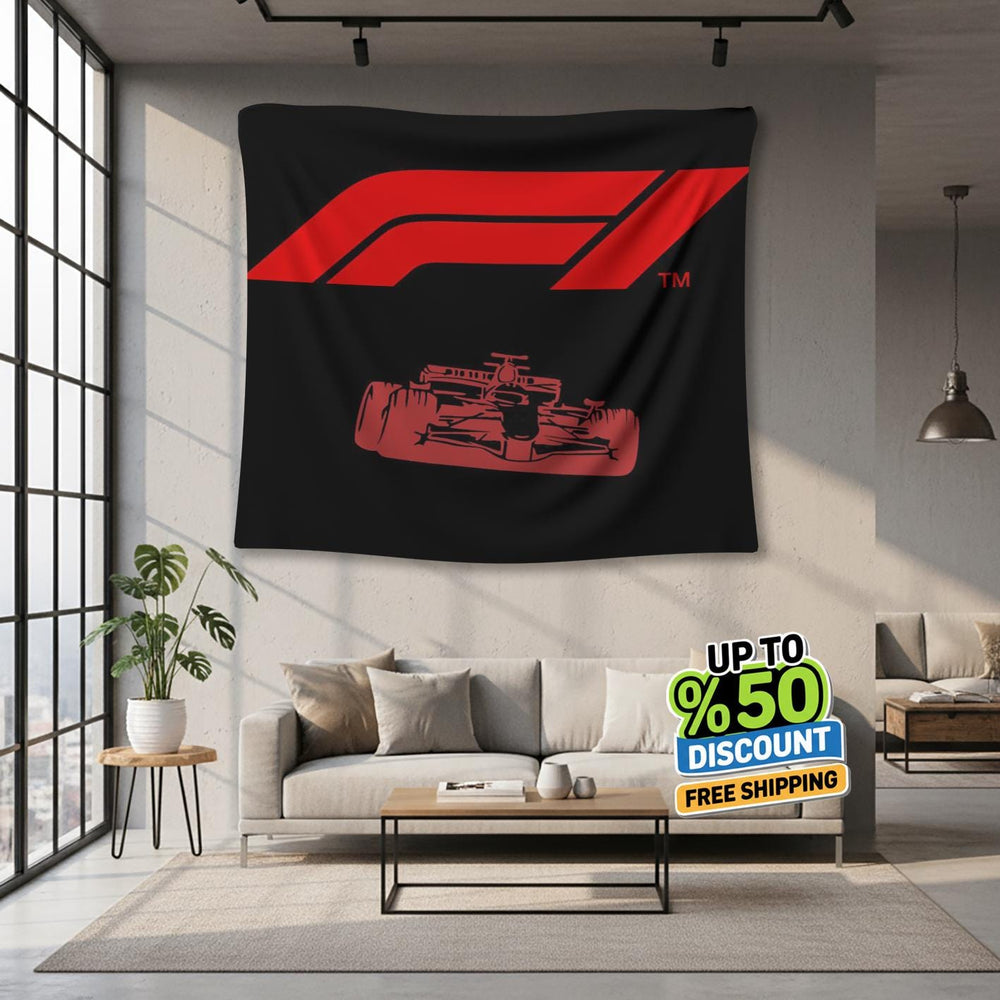 Ferrari F1 Rug, Formula 1 Tapestry: Car Wall Hanging