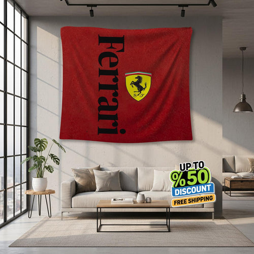 Ferrari F1 Rug, Ferrari Tapestry: Car Wall Hanging