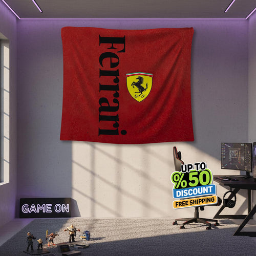 Ferrari F1 Rug, Ferrari Tapestry: Car Wall Hanging