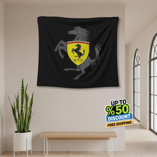 Ferrari F1 Rug, Ferrari Logo Tapestry: Car Lover Wall Decor