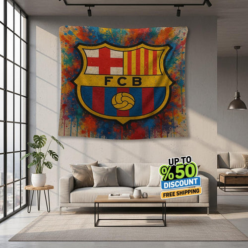 FC Barcelona Rug, FC Barcelona Tapestry: Football Club Wall Decor