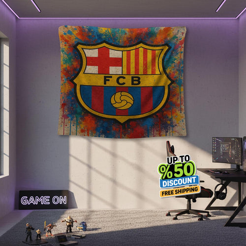 FC Barcelona Rug, FC Barcelona Tapestry: Football Club Wall Decor