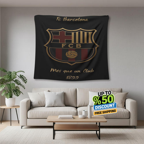 FC Barcelona Rug FC Barcelona Tapestry: FCB Logo Woven Wall