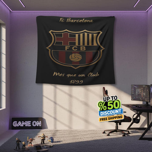 FC Barcelona Rug FC Barcelona Tapestry: FCB Logo Woven Wall