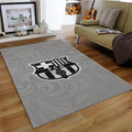 Barcelona Football Team Rug: Gray Soccerball Carpet for Kids