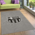 Barcelona Football Team Rug: Gray Soccerball Carpet for Kids