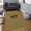 Barcelona Football Rug: Gold Theme Soccer Carpet, Gift for Fans