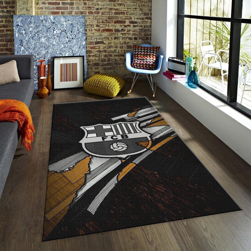 Barcelona Football Rug: Soccer Team Flag, Soft Velvet Carpet