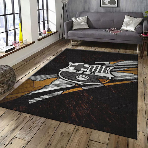 Barcelona Football Rug: Soccer Team Flag, Soft Velvet Carpet