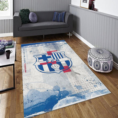 Barcelona Football Rug: Blue & White Soccer Team Carpet