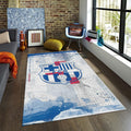 Barcelona Football Rug: Blue & White Soccer Team Carpet