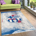 Barcelona Football Rug: Blue & White Soccer Team Carpet