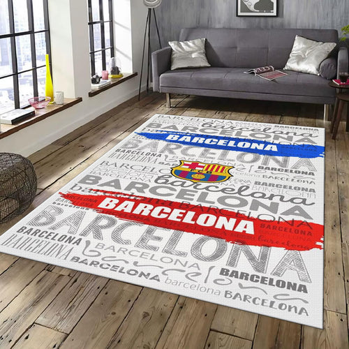Barcelona Football Team Rug: Soccer Fan Gift, Soft Velvet Carpet