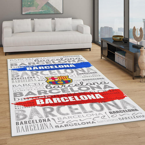 Barcelona Football Team Rug: Soccer Fan Gift, Soft Velvet Carpet