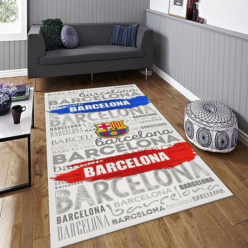 Barcelona Football Team Rug: Soccer Fan Gift, Soft Velvet Carpet