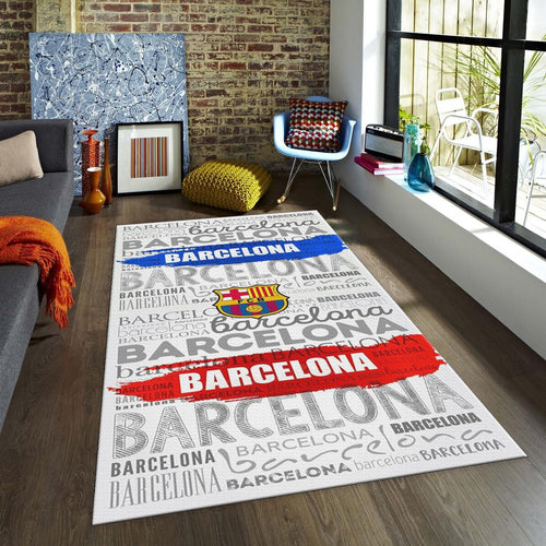 Barcelona Football Team Rug: Soccer Fan Gift, Soft Velvet Carpet