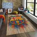 Barcelona Football Rug: Graffiti Soccer Team Carpet - Gift for