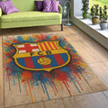 Barcelona Football Rug: Graffiti Soccer Team Carpet - Gift for