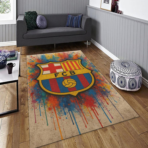 Barcelona Football Rug: Graffiti Soccer Team Carpet - Gift for