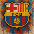 Barcelona Football Rug: Graffiti Soccer Team Carpet - Gift for