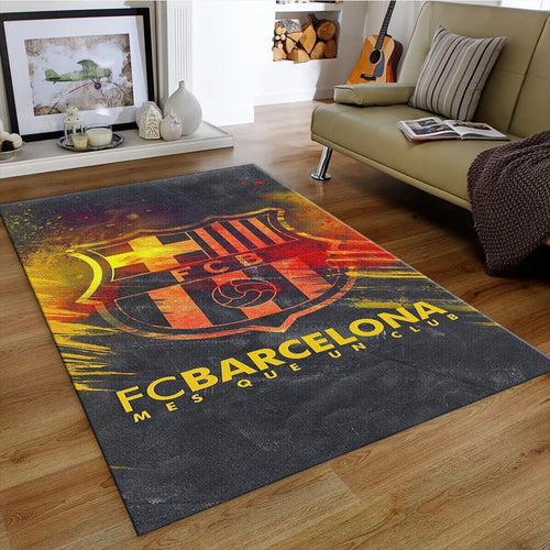 Barcelona Football Team Rug: Soccer Theme Carpet, Gift for Fans