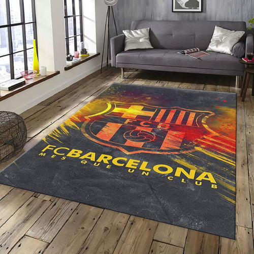 Barcelona Football Team Rug: Soccer Theme Carpet, Gift for Fans