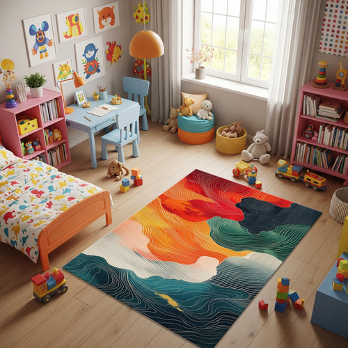Abstract rug, Abstract Forms Accent Carpet