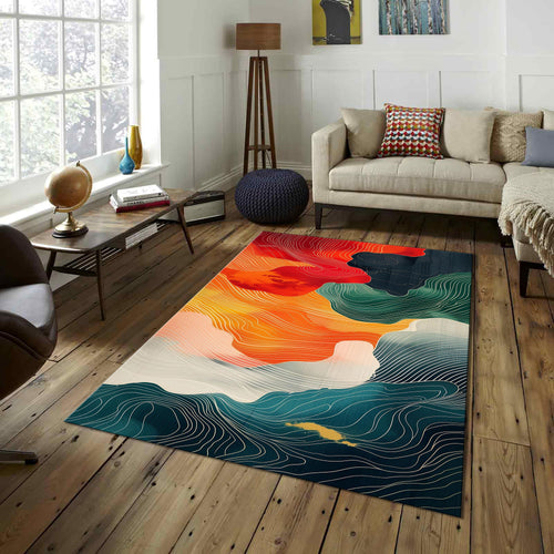Abstract rug, Abstract Forms Accent Carpet