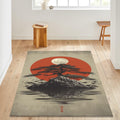 Japanese Hokusai Rug, Tree Rug
