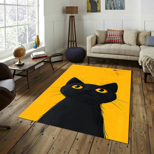 Cat Rug Abstract rug Non-Slip Washable Art Rug Rectangle Rug 8x10