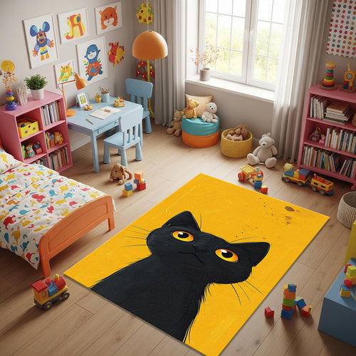 Cat Rug Abstract rug Non-Slip Washable Art Rug Rectangle Rug 8x10