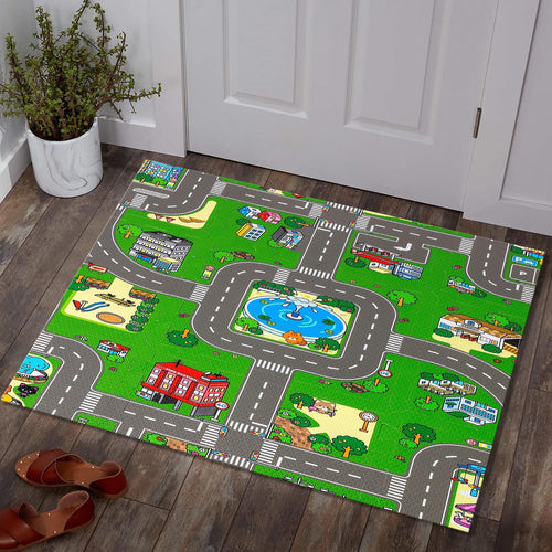 City Road Kids Play Rug, Nursery Decor, Road Playground