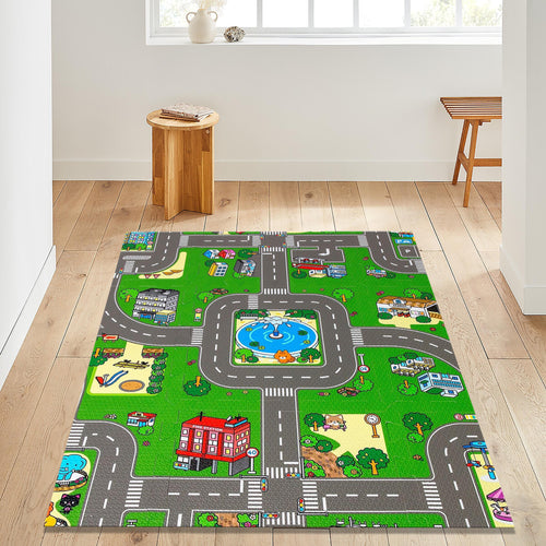 City Road Kids Play Rug, Nursery Decor, Road Playground