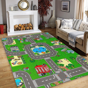 City Road Kids Play Rug, Nursery Decor, Road Playground