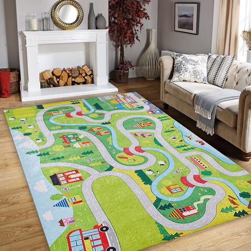City Road Kids Play Rug, Nursery Decor, Road Playground