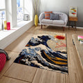 Japanese hokusai Rug, Nostalgic Rug, Gamer Rug, Japan Art, Retro