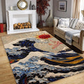 Japanese hokusai Rug, Nostalgic Rug, Gamer Rug, Japan Art, Retro