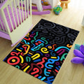 Abstract Geometric Area Rug, Colorful Indie Room Decor, Modern