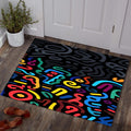 Abstract Geometric Area Rug, Colorful Indie Room Decor, Modern