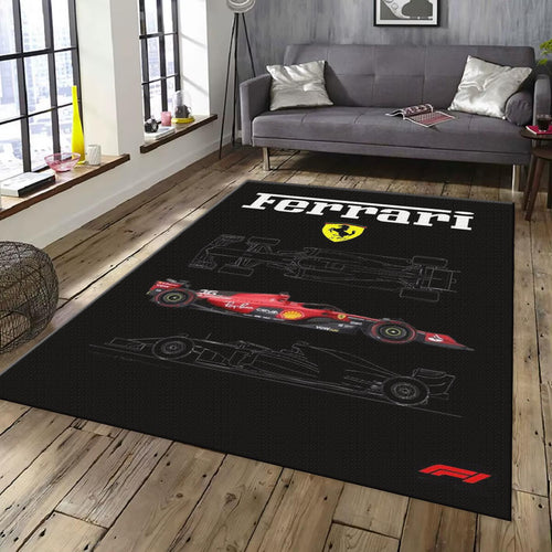 Ferrari F1 Rug, Ferrari Formula 1 Car Rug: Custom Team Design