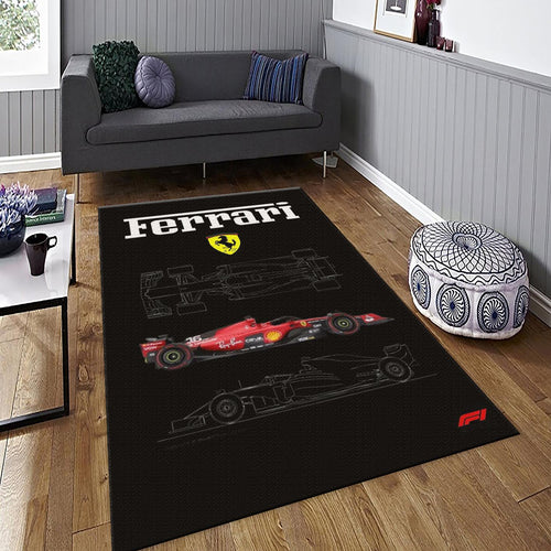 Ferrari F1 Rug, Ferrari Formula 1 Car Rug: Custom Team Design