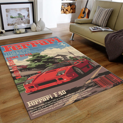 Ferrari F1 Rug Ferrari F40 Rug: Custom Team Car Carpet for Office