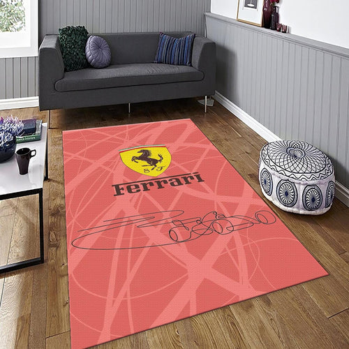 Ferrari F1 Rug Ferrari Car Rug: Custom Velvety Carpet for Office