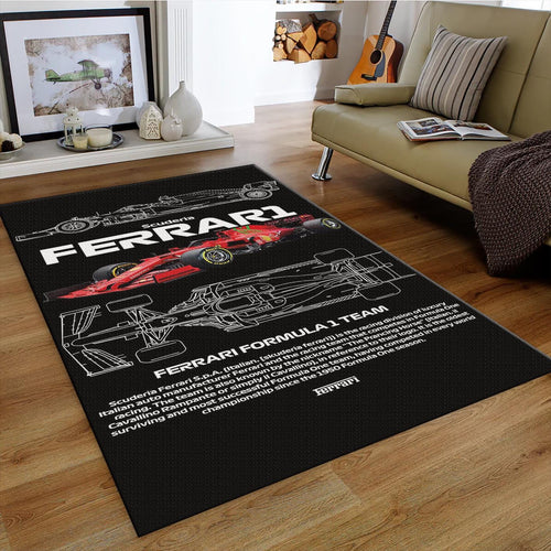 Ferrari F1 Rug, Ferrari F1 Team Rug: Custom Racing Car Carpet