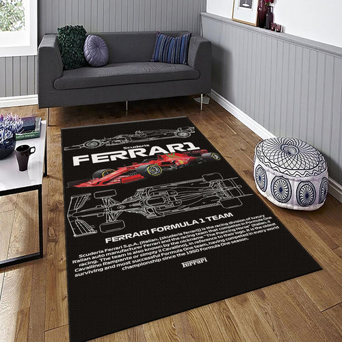 Ferrari F1 Rug, Ferrari F1 Team Rug: Custom Racing Car Carpet