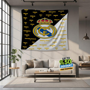 Real Madrid Rug Real Madrid CF Tapestry: Real Madrid Custom Logo