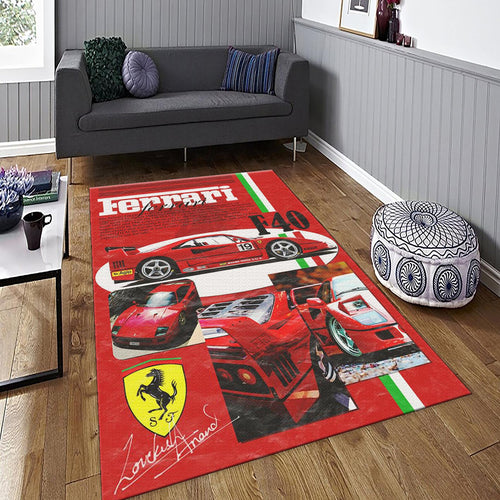 Ferrari F1 Rug, Ferrari F40 Poster Rug: Iconic Racing Car Carpet